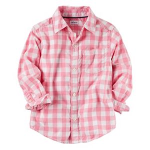 Toddler Boy Carter's Checkered Plaid Woven Button-Down Shirt