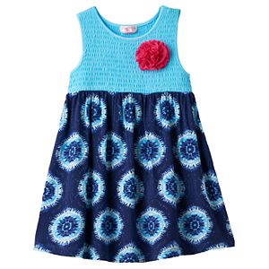 Toddler Girl Design 365 Smocked Bodice Tie-Dye Dress