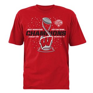 Men's Wisconsin Badgers 2017 Cotton Bowl Champions Trophy Tee