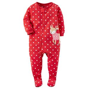 Girls 4-14 Carter's Red One-Piece Dot Footed Pajamas