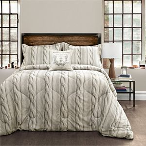 Printed Cable Knit 4-piece Comforter Set