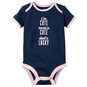Baby Girl Carter's Embroidered Family Slogan Bodysuit