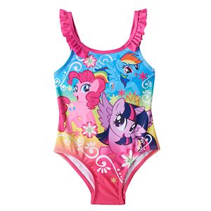 Toddler Girl My Little Pony Pinkie Pie, Twilight Sparkle & Rainbow Dash Ruffle One-Piece Swimsuit