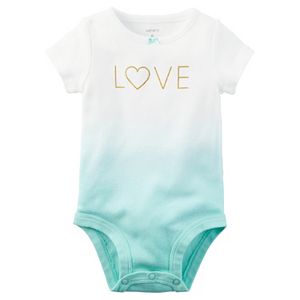 Baby Girl Carter's Glitter Graphic Dip-Dye Bodysuit