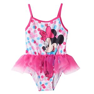 Disney's Minnie Mouse Toddler Girl Tutu Polka-Dot One-Piece Swimsuit