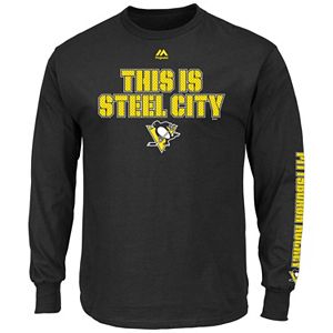 Big & Tall Majestic Pittsburgh Penguins Team Color Long-Sleeve Tee