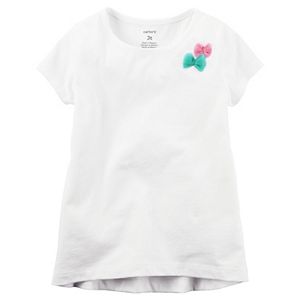 Baby Girl Carter's Short Sleeve Tulle Bow Embellished Tee