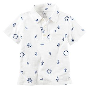 Baby Boy Carter's Short Sleeve Printed Slubbed Polo Shirt