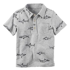 Boys 4-8 Carter's Short Sleeve Printed Slubbed Polo Shirt