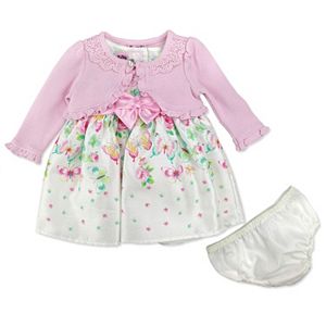 Baby Girl Nannette Butterfly Dress & Ruffled Shrug Set