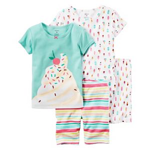 Toddler Girl Carter's 4-pc. Tee & Shorts Pajama Set