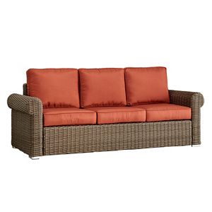 HomeVance Wicker Patio Arm Sofa