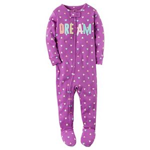 Baby Girl Carter's Print Applique Footed Pajamas