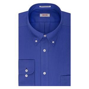 Men's IZOD Solid Twill Regular-Fit Button-Down Collar Dress Shirt
